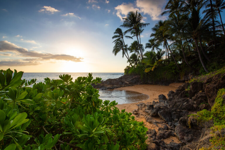 Sunset at beach cove Maui