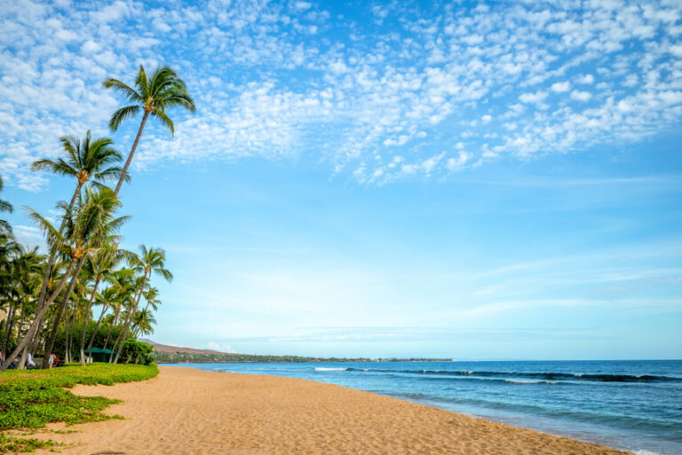scenery at kaanapali beach in maui island, hawaii